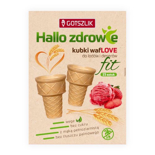 Kubki wafLOVE do lodów i deserów Gotszlik 80 g