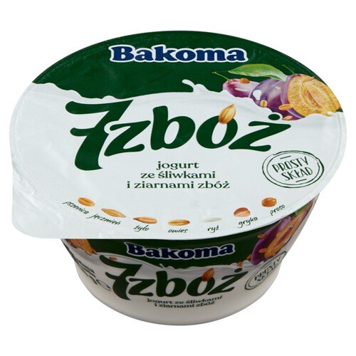 Jogurt 7 zbóż ze śliwkami Bakoma 150 g