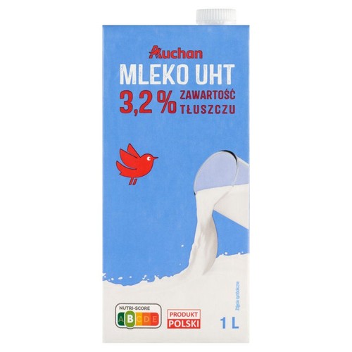 Mleko UHT 3.2%  Auchan 1 l