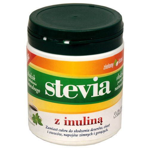 Stevia, słodzik pochodzenia naturalnego z inuliną Zielony listek 140 g