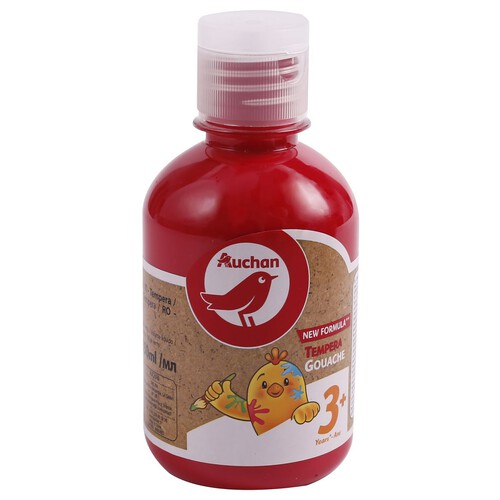 Farba czerwona GWASZ w butelce 250 ml  Auchan 250 ml
