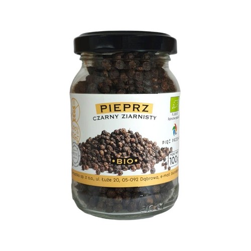 BIO Pieprz czarny ziarnisty bezglutenowy Pięć Przemian 100 g