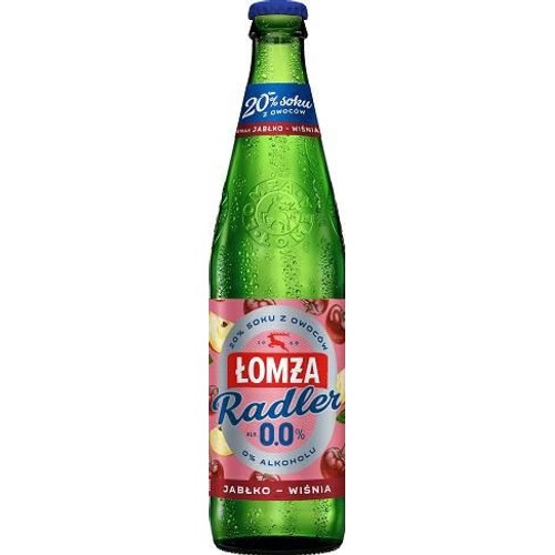 Piwo bezalkoholowe Radler o smaku jabłkowo-wiśniowym alk. 0,0% obj. Łomża 50 ml