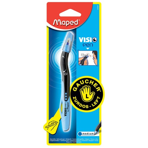 Maped Visio Pen, długopis ergonomiczny dla leworęcznych, w opakowaniu typu blister.