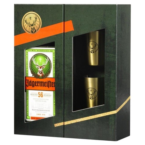 Zestaw likier ziołowy + 2 kieliszki Jagermeister 700 ml