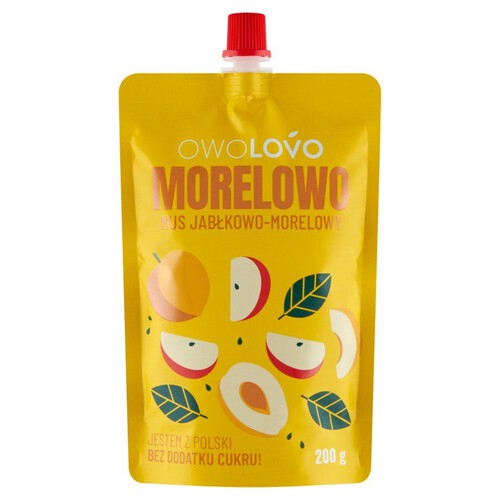 Mus jabłkowo-morelowy bez dodatku cukru  OWOLOVO 200 g