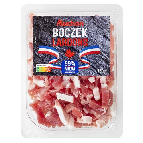 Boczek wieprzowy wędzony kostka Auchan 150 g