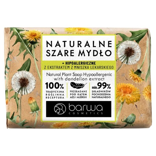 Szare mydło z ekstraktem z mniszka lekarskiego Barwa  1 sztuka