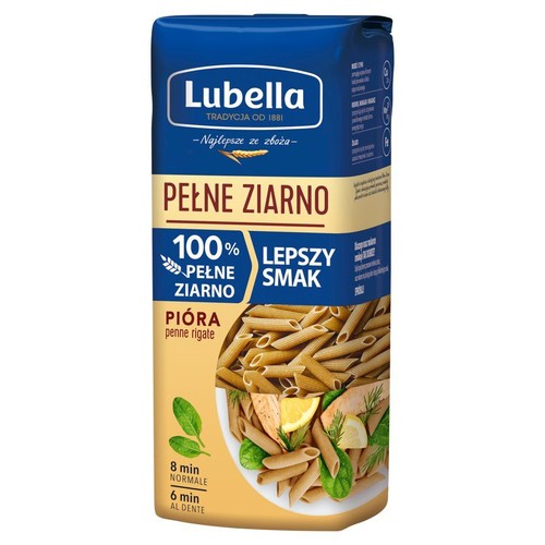 Makaron pełnoziarnisty pióra Lubella 400 g