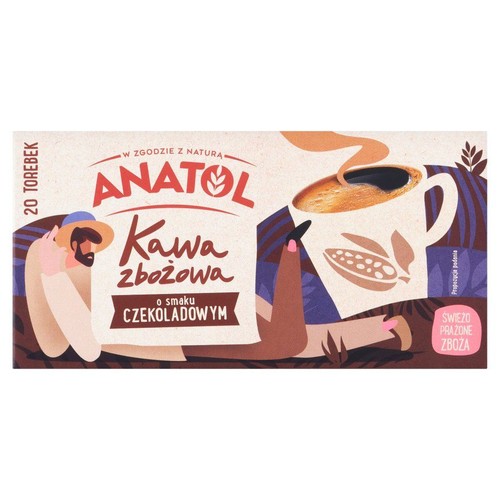 Kawa zbożowa o smaku czekoladowym   Anatol 20 torebek
