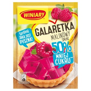 Galaretka o smaku malinowym 50% mniej cukru Winiary 39 g