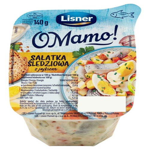 O Mamo ! Sałatka śledziowa z jajkiem Lisner 140 g