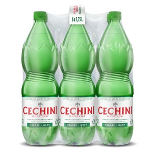 Woda niegazowana mineralna średnionasycona Cechini Muszyna 6 x 1,75 l