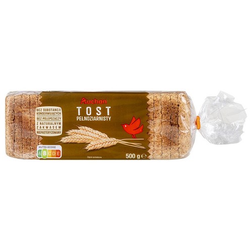 Chleb tostowy pszenny pełnoziarnisty krojony Auchan 500 g