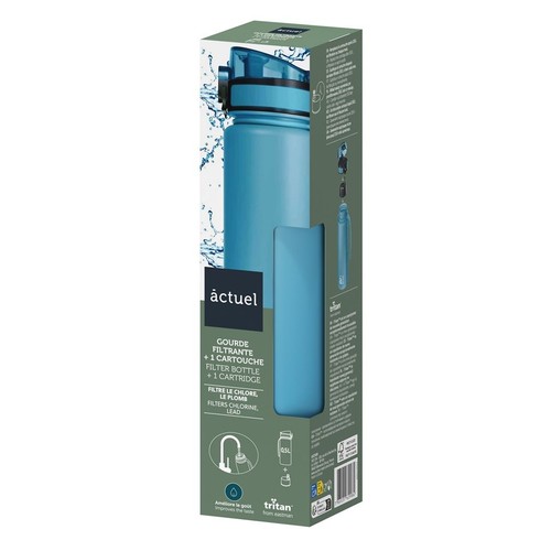 Butelka filtrująca Actuel 500ml z filtrem. Usuwa chlor i ołów, poprawia smak wody.