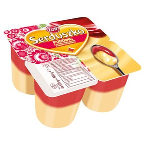 Pudding waniliowy z sosem malinowym  Zott 4 x 125 g