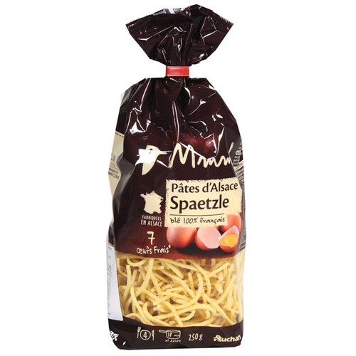 Alzacki makaron Spaetzle semolinowy jajeczny  Auchan 250 g