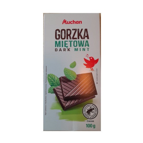 Czekolada gorzka miętowa Auchan 100 g