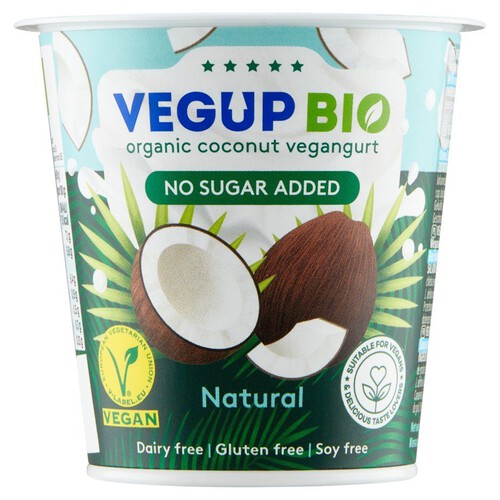 Wegański jogurt kokosowy naturalny bezglutenowy VEGUP BIO 140 g