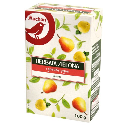 Herbata zielona z gruszką i pigwą liściasta, aromatyzowana Auchan 100 g