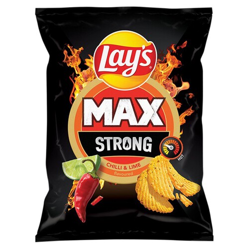 Chipsy ziemniaczane karbowane o smaku ostrego chilli i limonki Lays 250 g