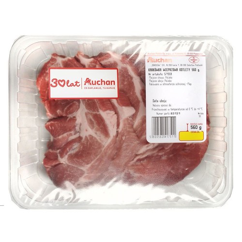 Karkówka wieprzowa bez kości kotlety MAP Auchan 560 g