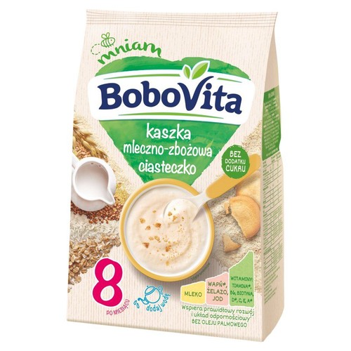 Kaszka mleczno-zbożowa ciasteczko po 8 miesiącu Bobovita 210 g