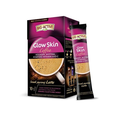 Napój kawowy Glow Skin Coffee o smaku Latte Big-Active 10 x 10 g