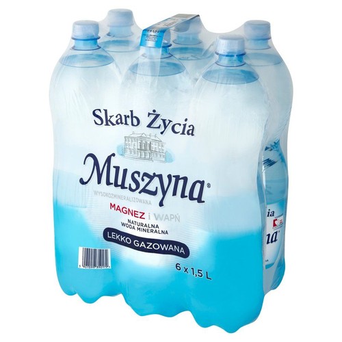 Muszyna naturalna woda mineralna lekko gazowana Skarb Życia 6 x 1,5 l 