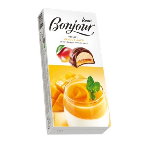 Praliny Bonjour Dessert o smaku mango   Konti 232 g