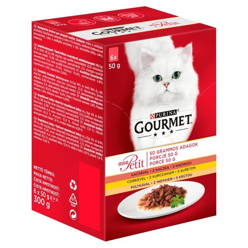Karma mokra smaki drobiowe dla dorosłych kotów Gourmet 6 x 50 g