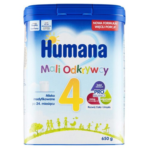 4 Mleko modyfikowane po 24 miesiącu  Humana 650 g 