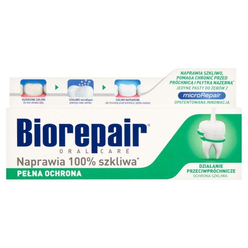 Pasta Biorepair Oral Care z microRepair. Chroni przed próchnicą i płytką nazębną, naprawia szkliwo.