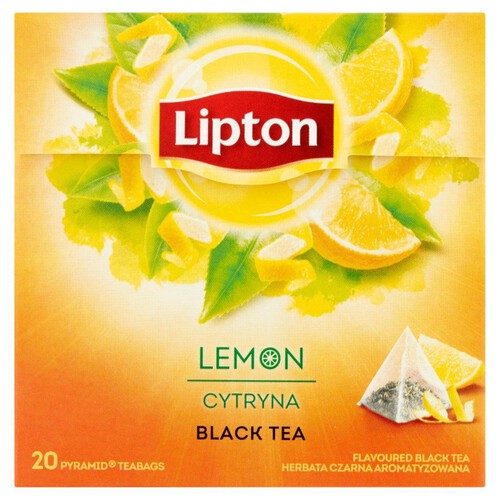 Herbata czarna aromatyzowana o smaku cytrynowym Lipton 20 torebek