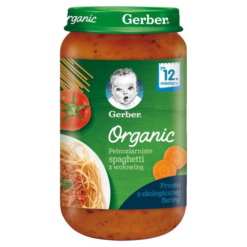 BIO Obiad pełnoziarniste spaghetti z wołowiną Gerber 250 g