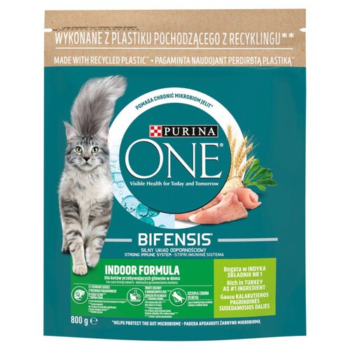 Pełnoporcjowa karma dla dorosłych kotów PURINA ONE 800 g