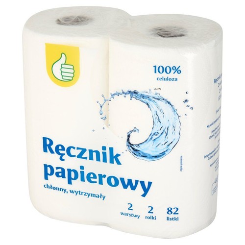 Ręcznik papierowy 2 warstwowy mocny 82 listki Auchan 2 rolki