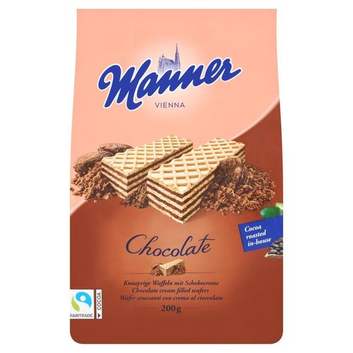 Wafelki Chocolate z kremem czekoladowym Manner 200 g
