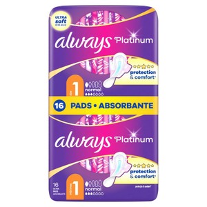 Podpaski Platinum Normal ze skrzydełkami Always 16 sztuk