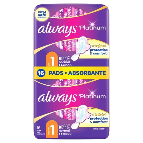 Podpaski Platinum Normal ze skrzydełkami Always 16 sztuk