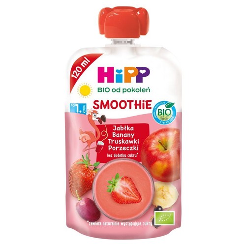 BIO Mus jabłka, banany, truskawki i porzeczki HiPP 120 g