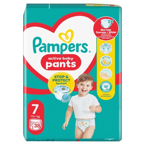 Pieluchomajtki 7 17 kg + Pampers 38 sztuk
