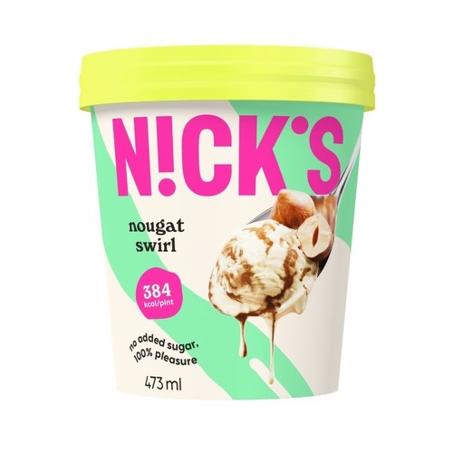Lody Nougat Swirl bez cukru Nick's 473 ml