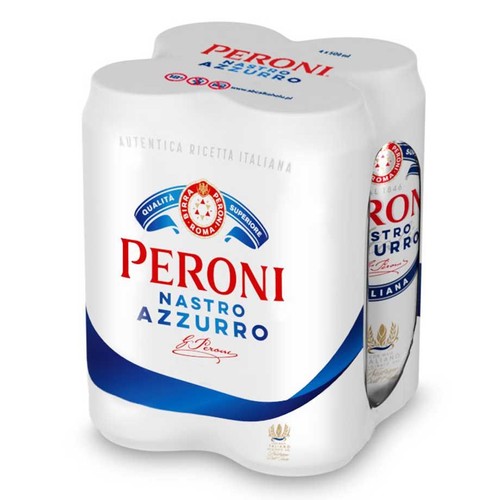Piwo jasne Nastro Azzuro alk. 5,0% obj. Peroni 4 x 500 ml