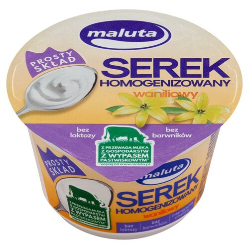 Serek homogenizowany waniliowy bez laktozy Maluta 220 g