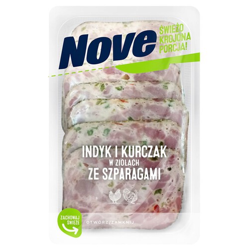 Indyk i kurczak w ziołach ze szparagami Nove 100 g