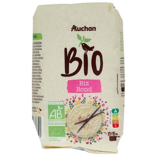 BIO Ryż biały okrągły  Auchan 500 g