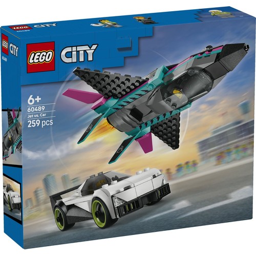 City Odrzutowiec kontra samochód 60489, zestaw z samolotem i samochodem LEGO 1 sztuka