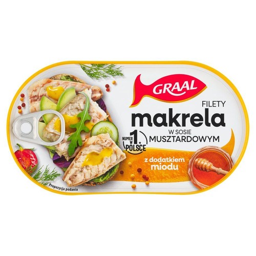 Filety z makreli w sosie musztardowym z miodem GRAAL 170 g