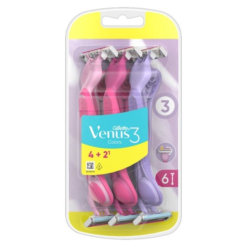 Maszynki do golenia Venus 3 dla kobiet Gillette 6 sztuk
